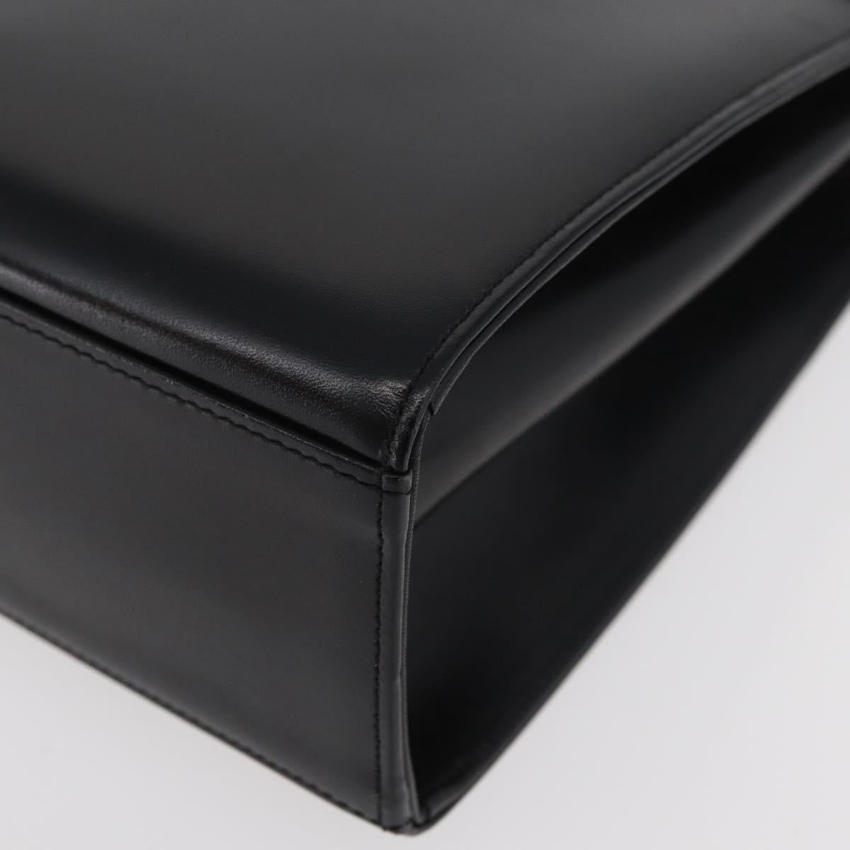 GIVENCHY Hand Bag Leather Black Gold Auth 178755