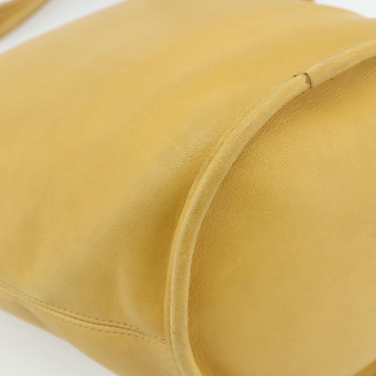Coach Ergo Shoulder Bag Leather Yellow Gold Auth 178763A
