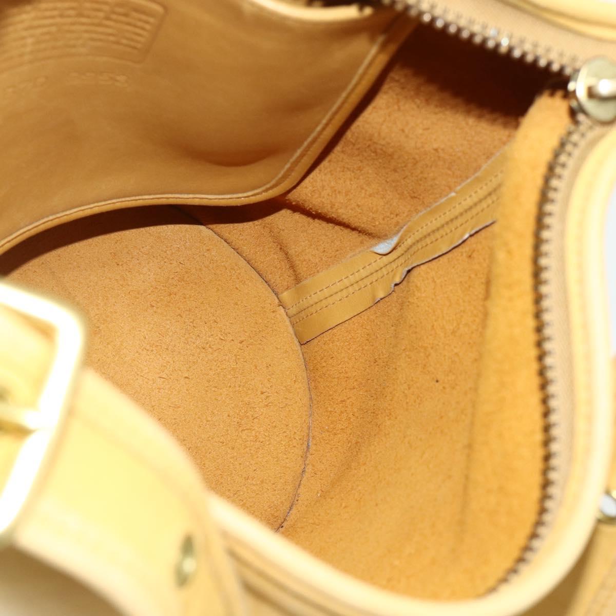 Coach Ergo Shoulder Bag Leather Yellow Gold Auth 178763A