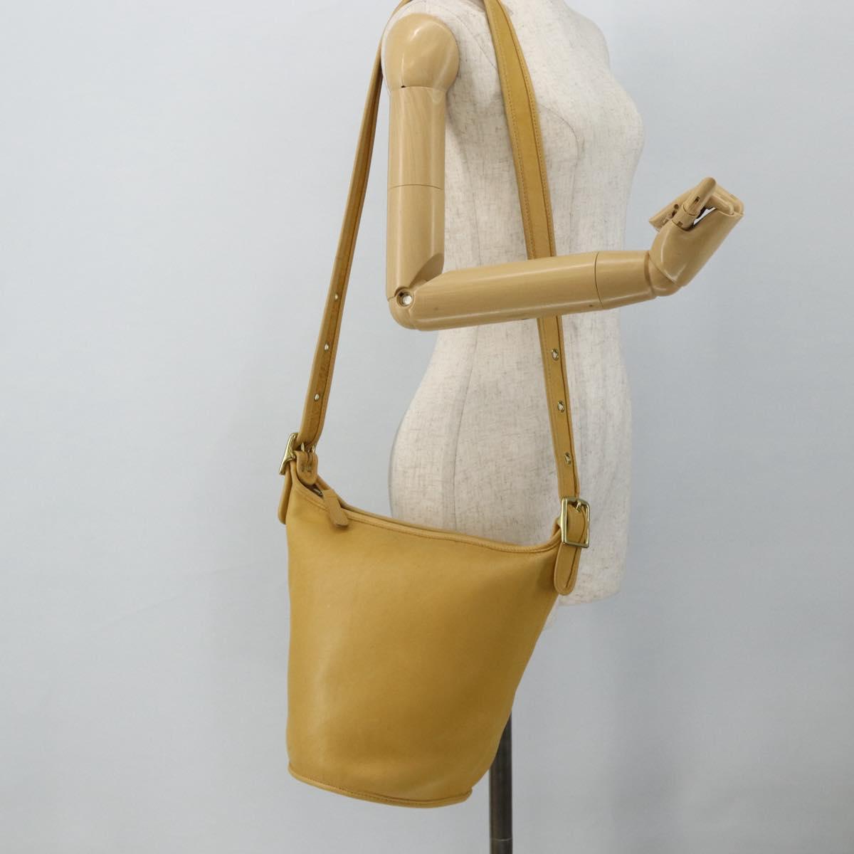 Coach Ergo Shoulder Bag Leather Yellow Gold Auth 178763A