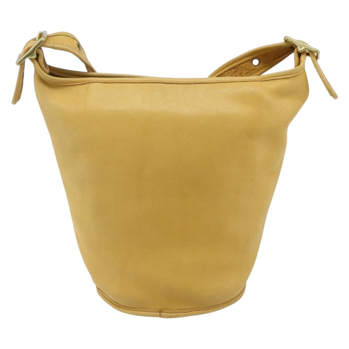Coach Ergo Shoulder Bag Leather Yellow Gold Auth 178763A