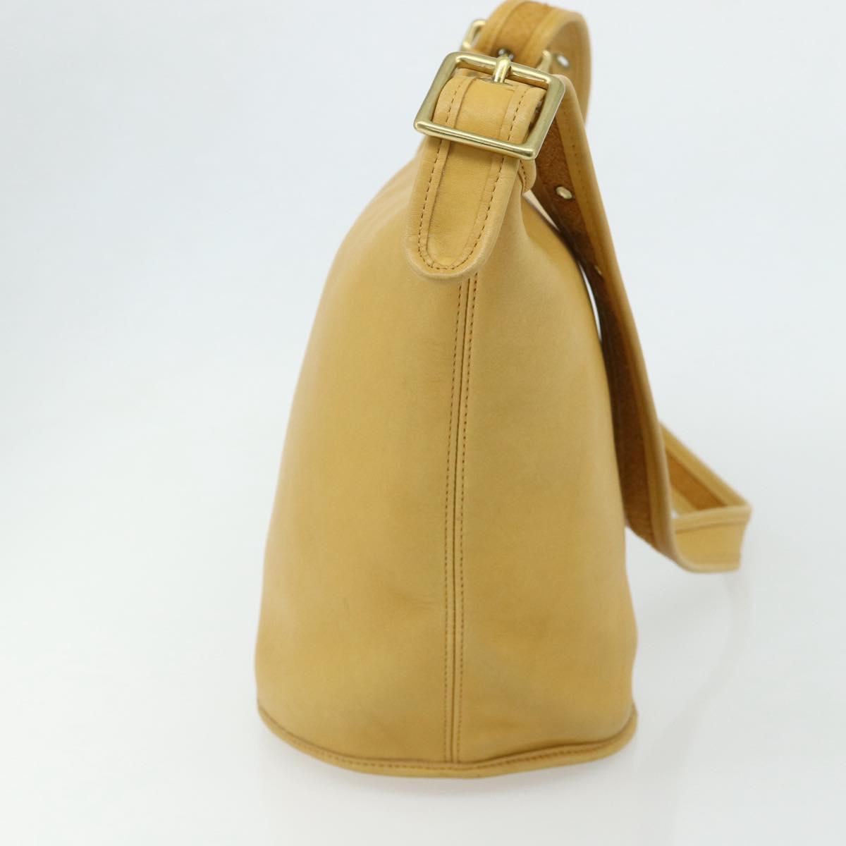 Coach Ergo Shoulder Bag Leather Yellow Gold Auth 178763A