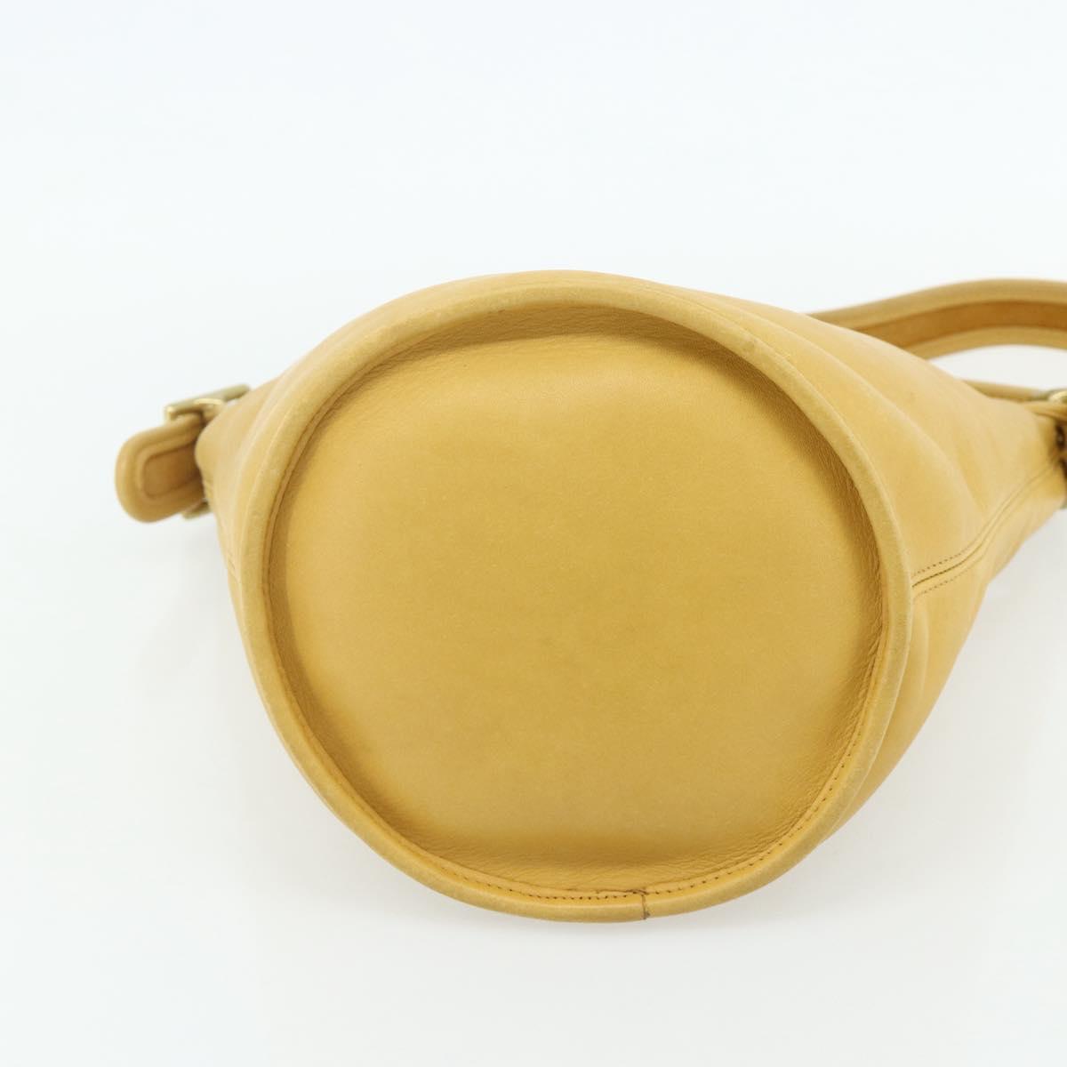 Coach Ergo Shoulder Bag Leather Yellow Gold Auth 178763A