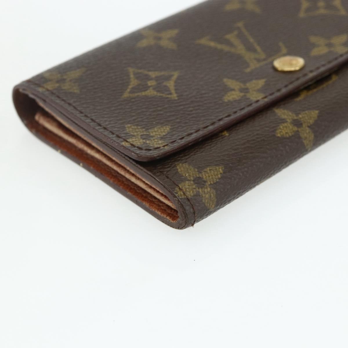 LOUIS VUITTON Monogram Porte Monnaie Zip Wallet M61735 LV Auth 178783