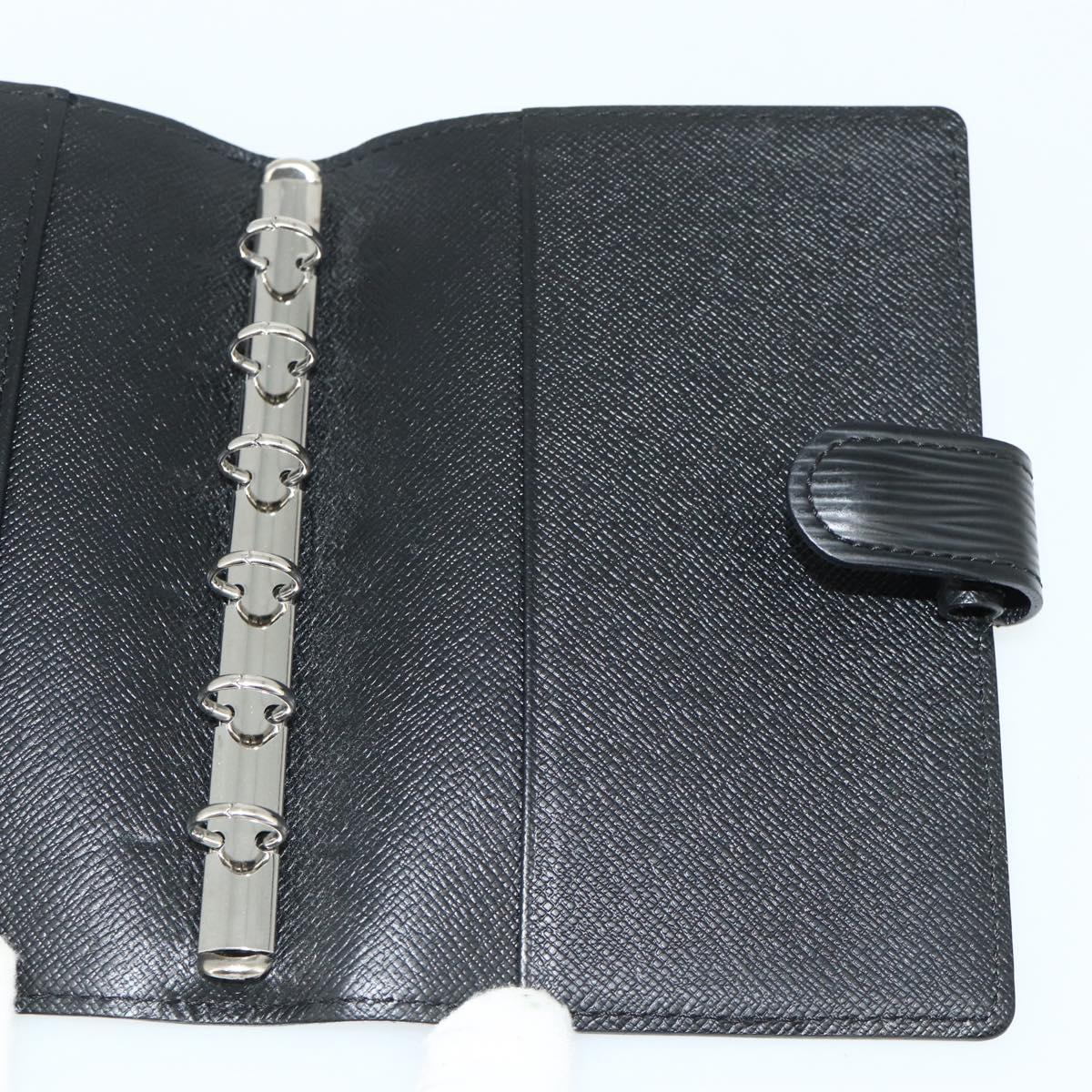 LOUIS VUITTON Epi Agenda PM Day Planner Cover Black R20092 LV Auth 178785A