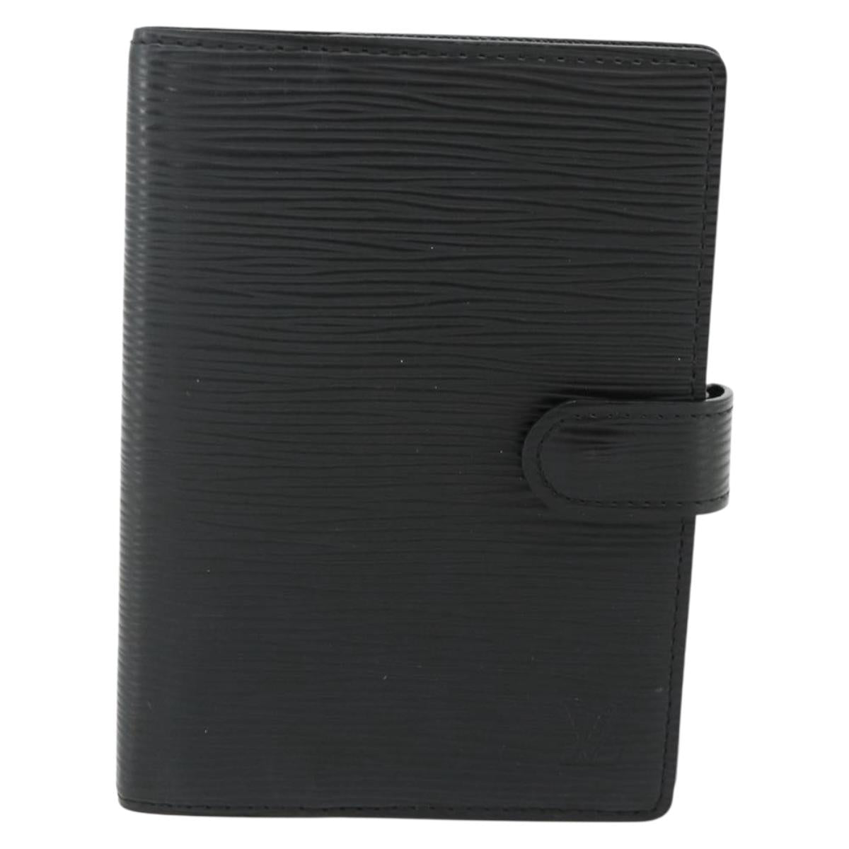 LOUIS VUITTON Epi Agenda PM Day Planner Cover Black R20092 LV Auth 178785A