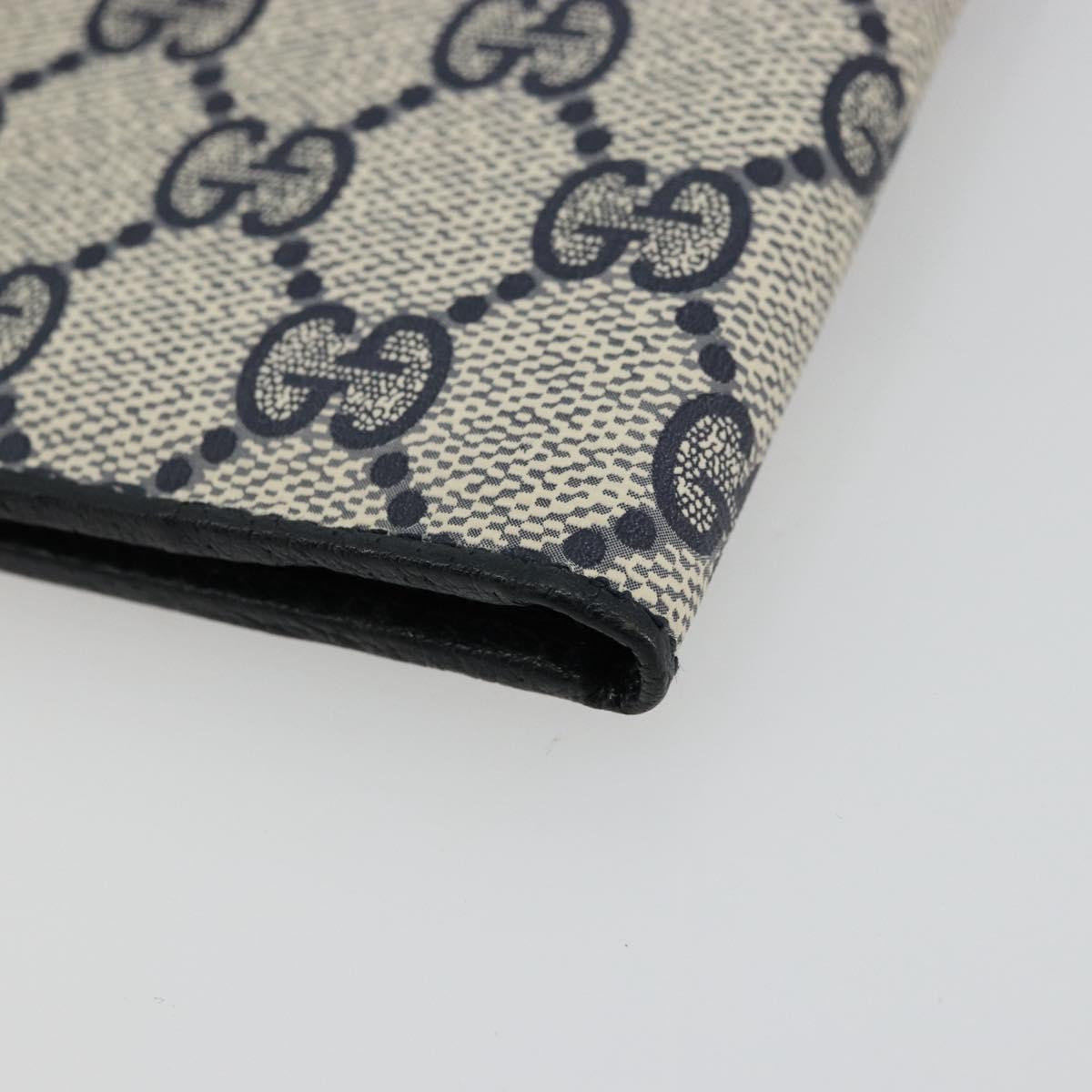 GUCCI GG Supreme Compact Wallet PVC Navy Auth 178789A