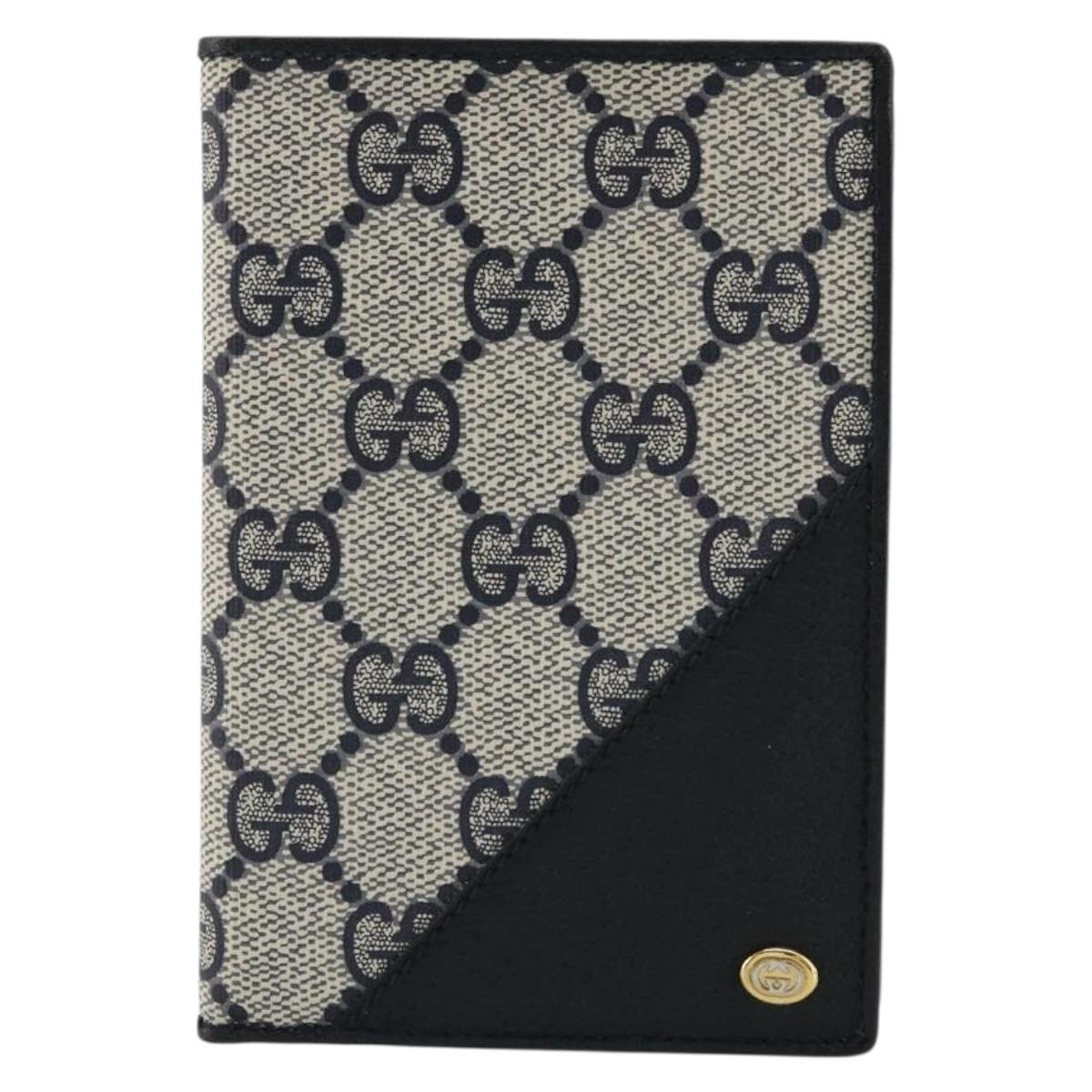 GUCCI GG Supreme Compact Wallet PVC Navy Auth 178789A