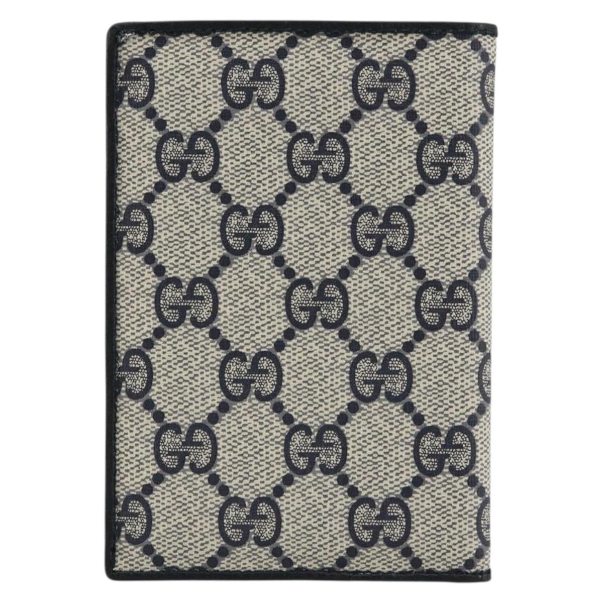 GUCCI GG Supreme Compact Wallet PVC Navy Auth 178789A