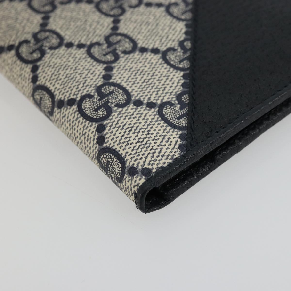 GUCCI GG Supreme Compact Wallet PVC Navy Auth 178789A