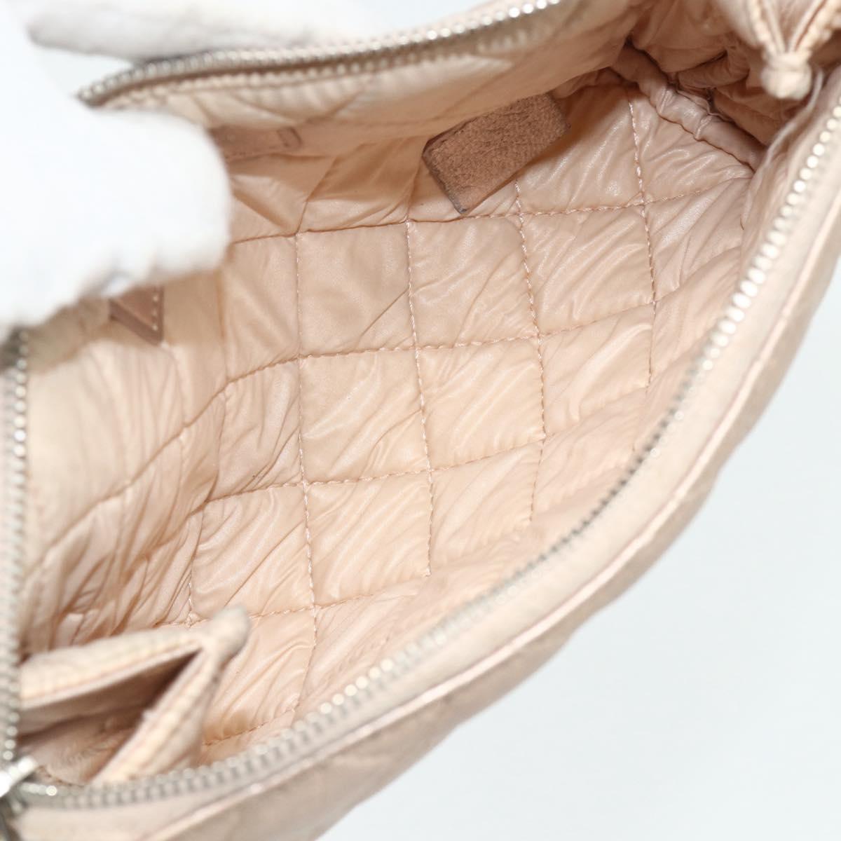 CHANEL Matelasse Pouch Lamb Skin Pink Silver CC Auth 178791A