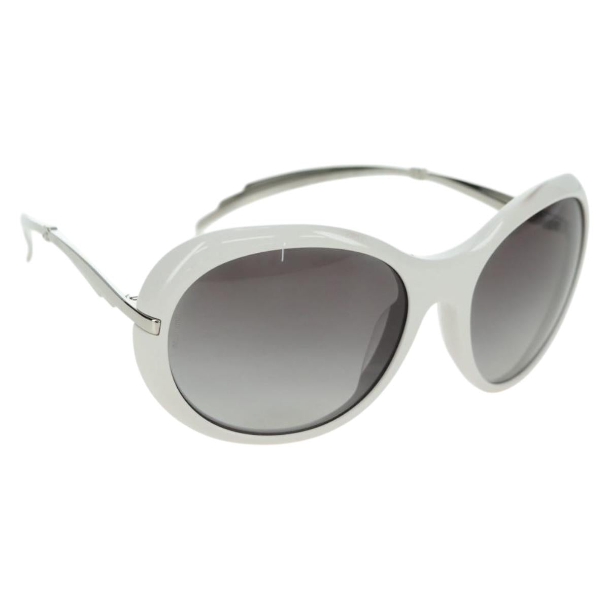 CHANEL COCO Mark Sunglasses plastic White CC Auth 178794M