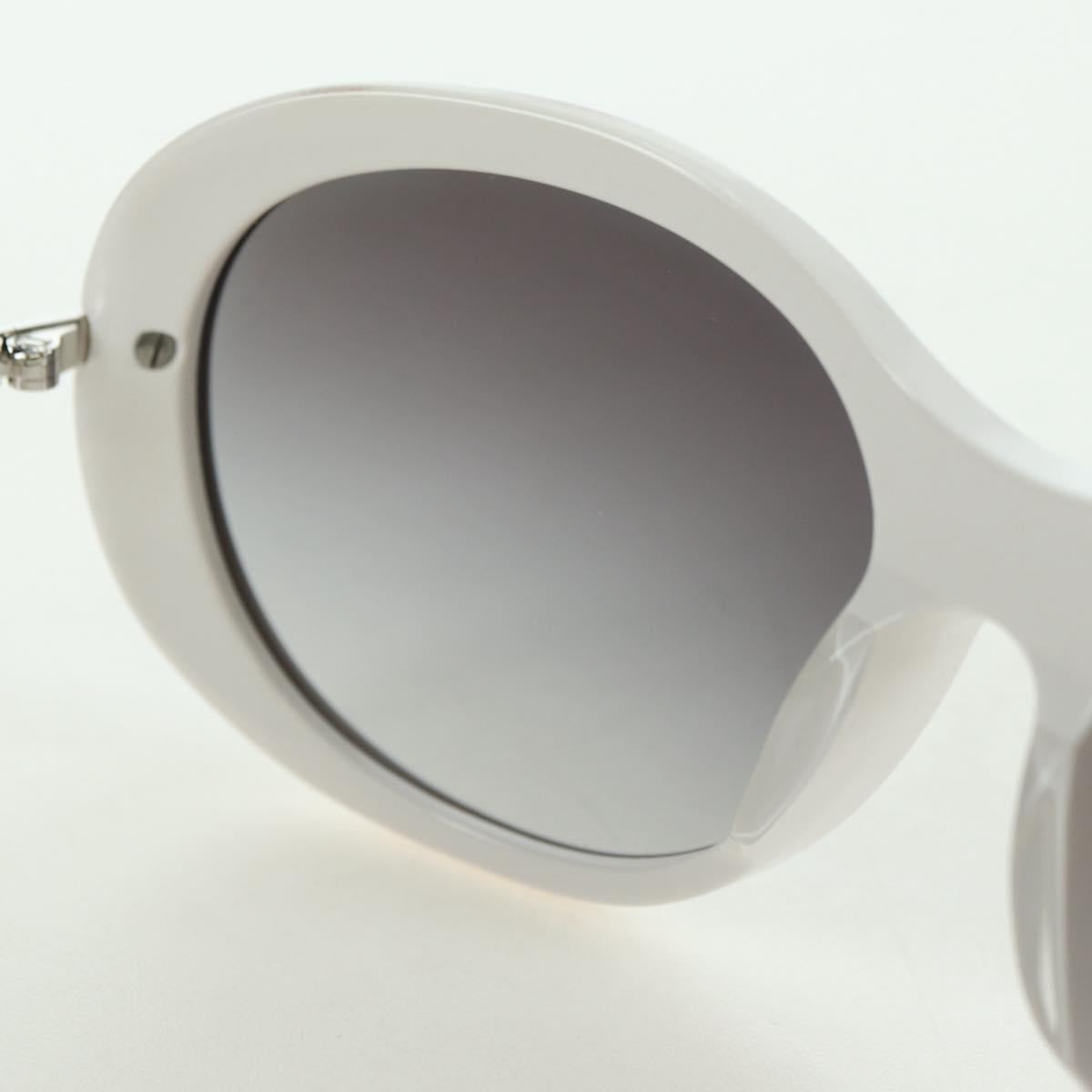 CHANEL COCO Mark Sunglasses plastic White CC Auth 178794M