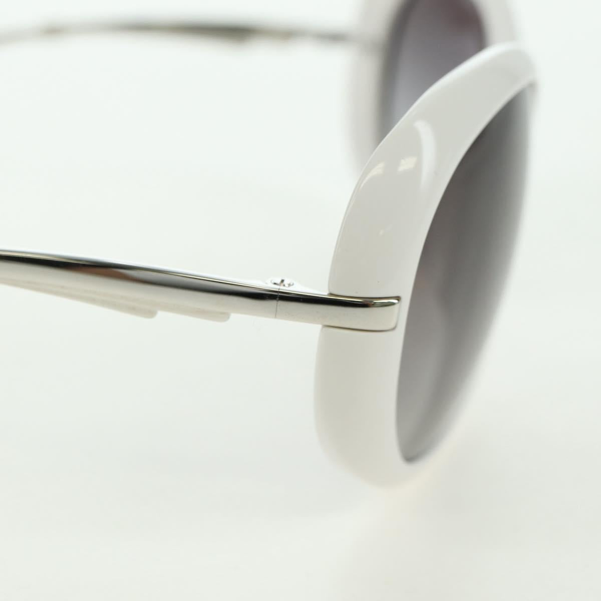 CHANEL COCO Mark Sunglasses plastic White CC Auth 178794M