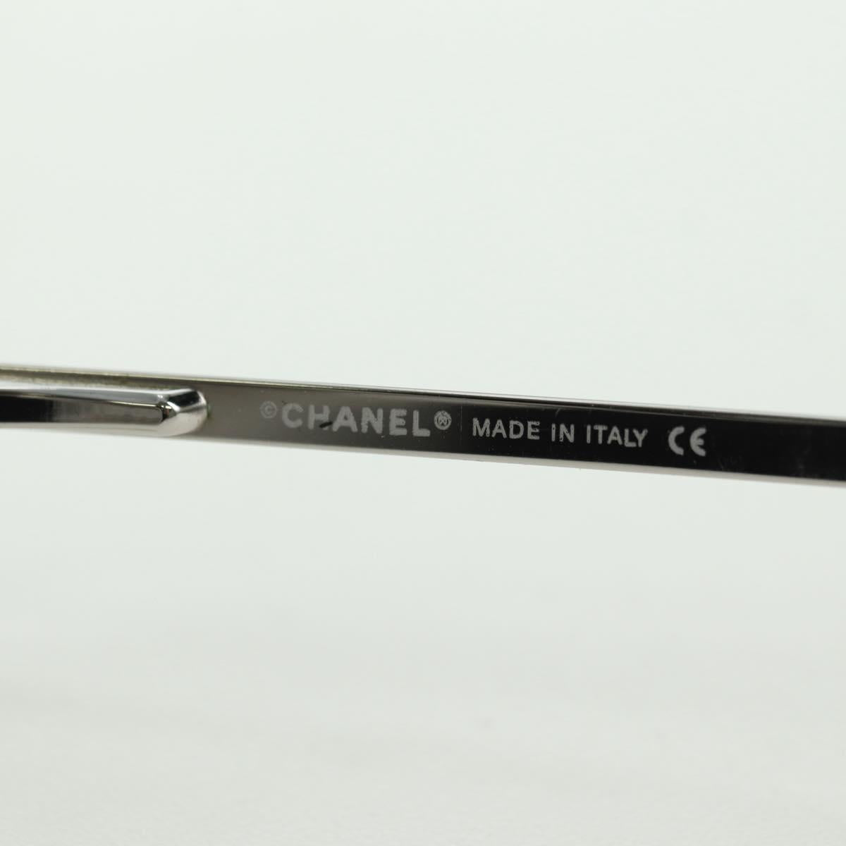 CHANEL COCO Mark Sunglasses metal Silver CC Auth 178795V