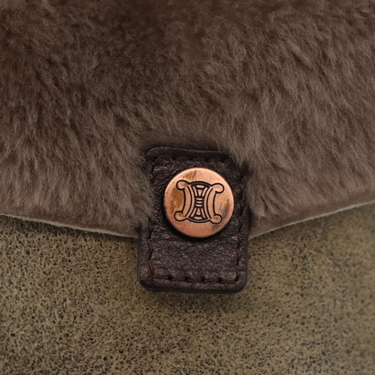 CELINE Shoulder Bag Mouton Brown Auth 178798A