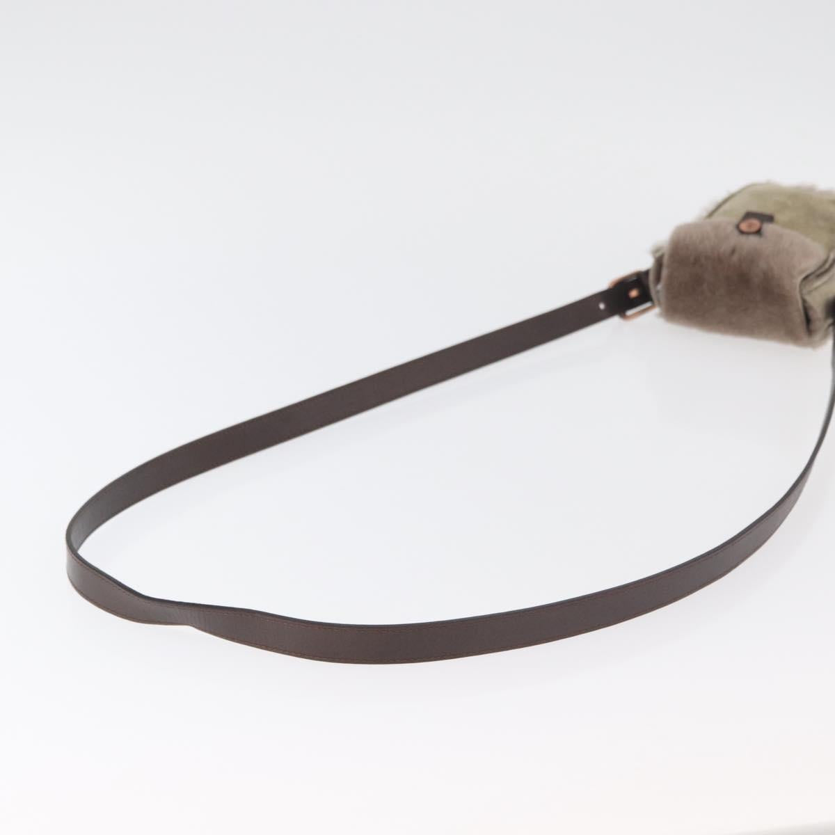 CELINE Shoulder Bag Mouton Brown Auth 178798A
