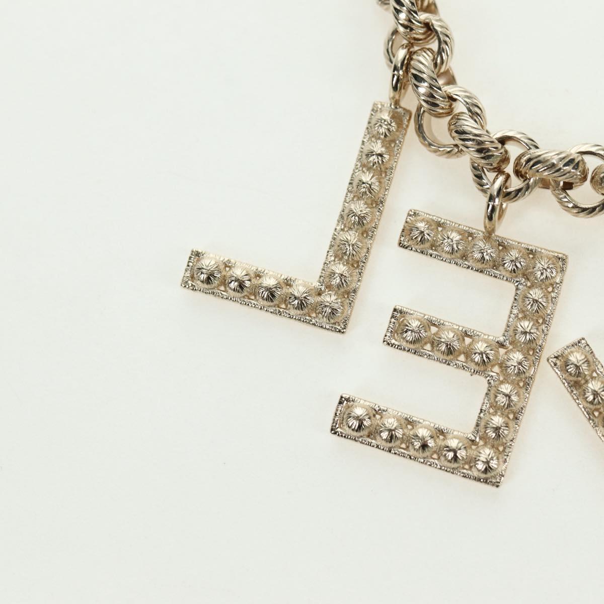 CHANEL Logo Bracelet metal Champagne Gold CC Auth 178800SM