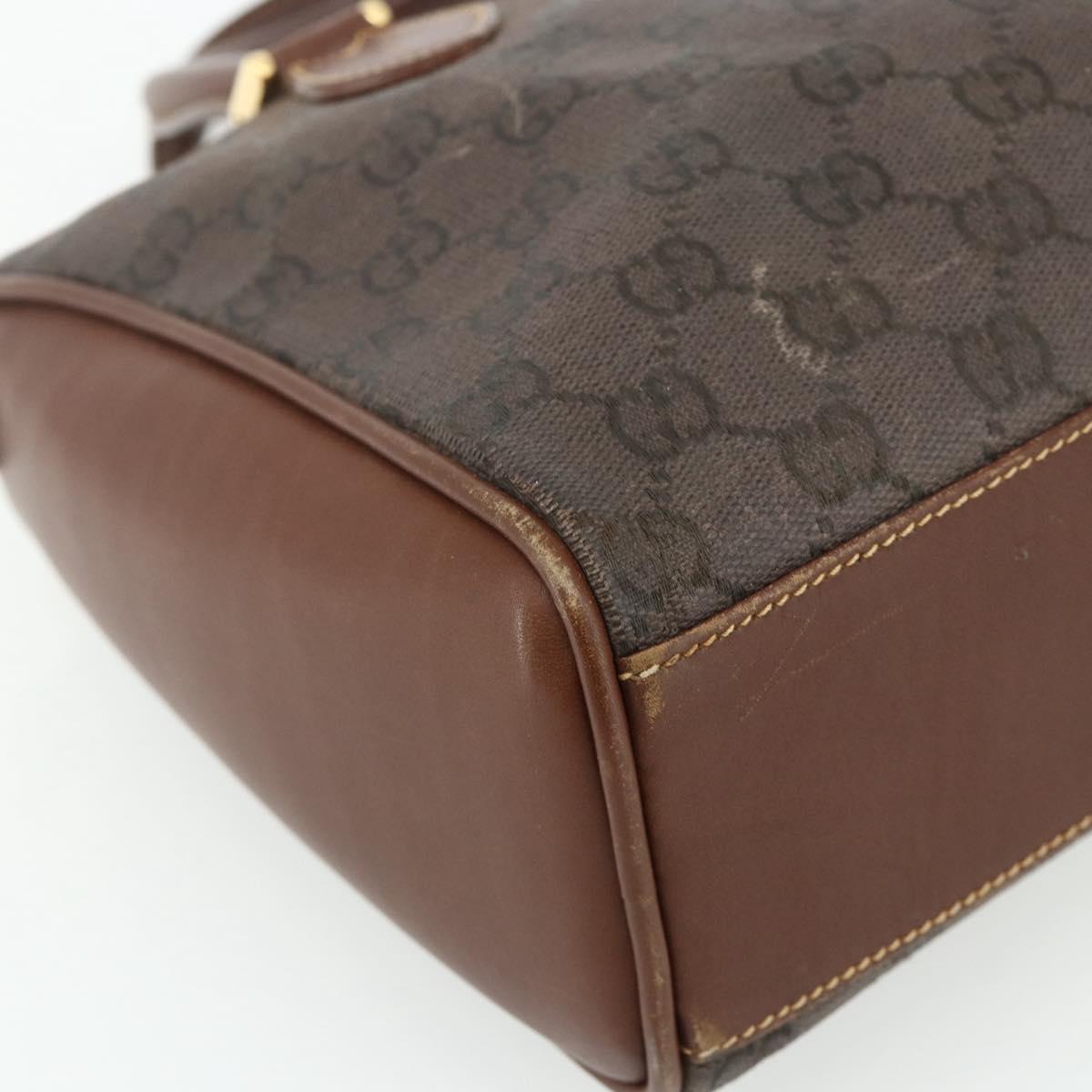 GUCCI GG Canvas Hand Bag Coated Canvas Brown Gold 002 58 0159 Auth 178806