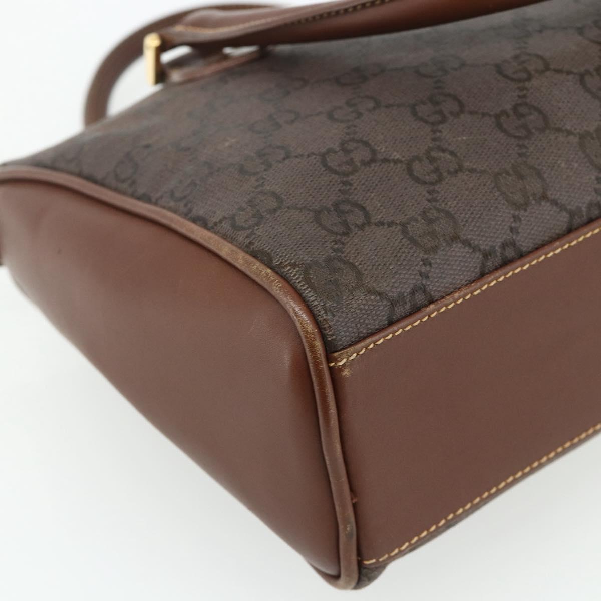 GUCCI GG Canvas Hand Bag Coated Canvas Brown Gold 002 58 0159 Auth 178806