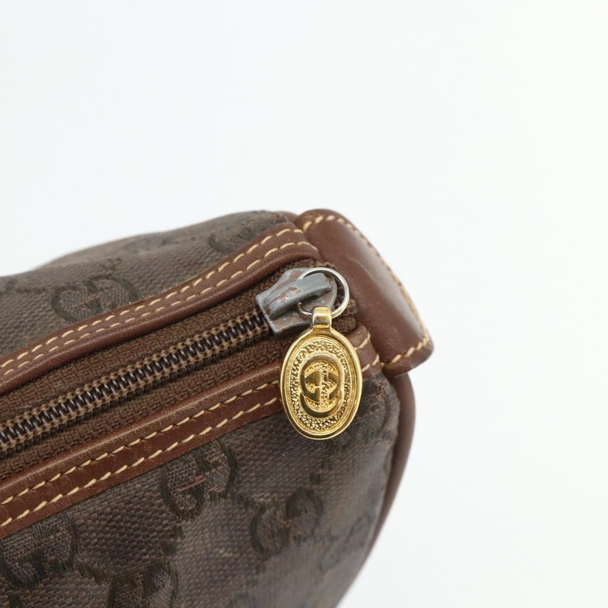 GUCCI GG Canvas Hand Bag Coated Canvas Brown Gold 002 58 0159 Auth 178806