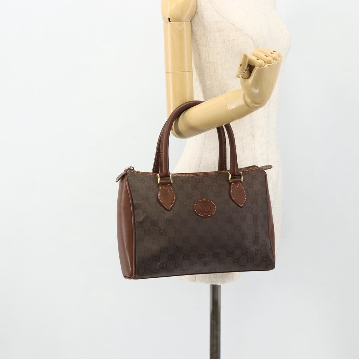 GUCCI GG Canvas Hand Bag Coated Canvas Brown Gold 002 58 0159 Auth 178806