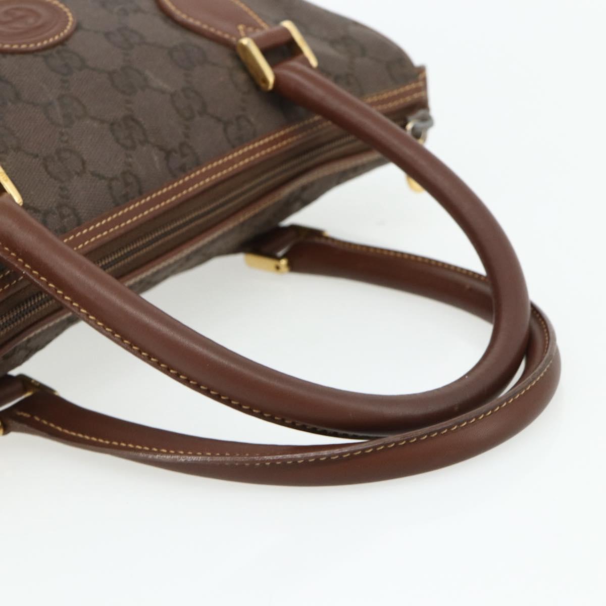 GUCCI GG Canvas Hand Bag Coated Canvas Brown Gold 002 58 0159 Auth 178806