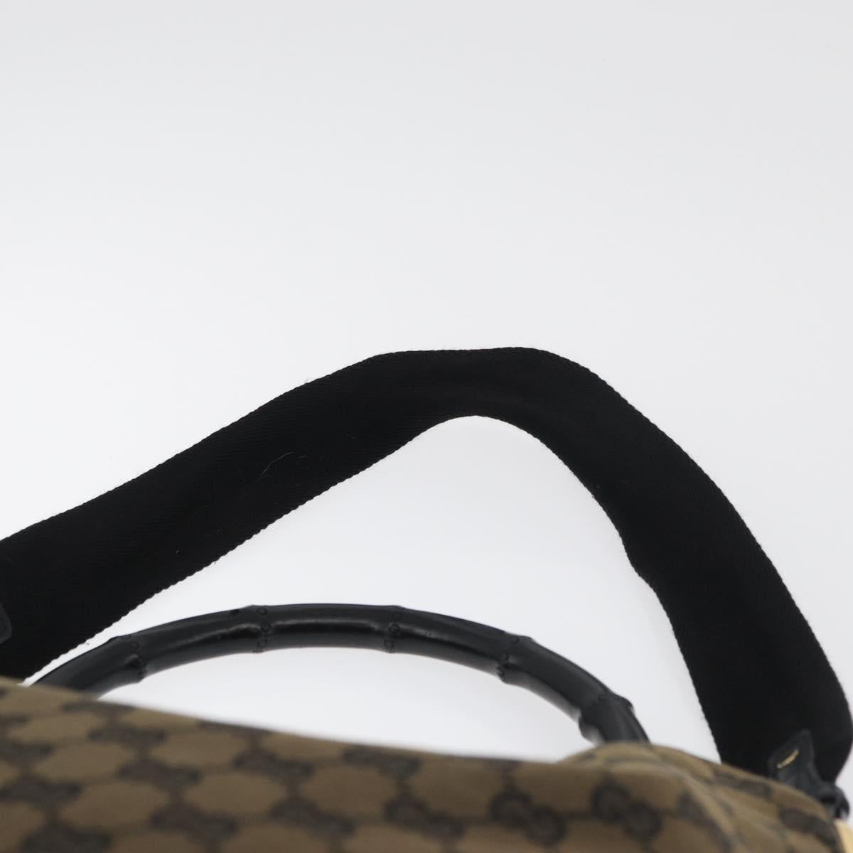 GUCCI GG Canvas Bamboo Shoulder Bag 2way Navy Gold 001 4058 Auth 178808