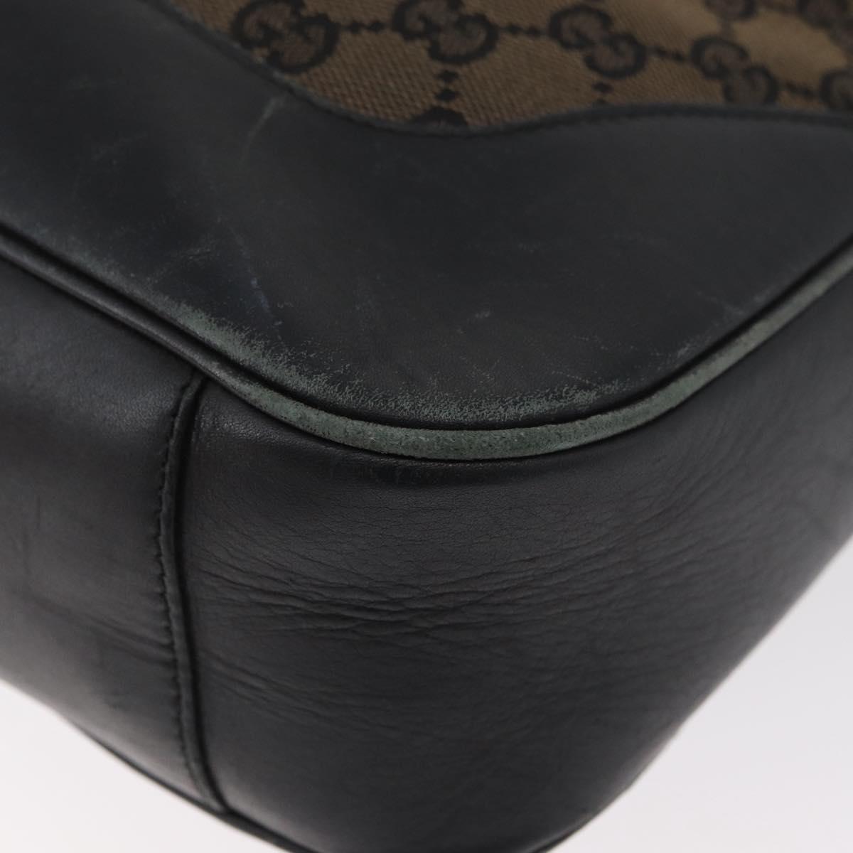 GUCCI GG Canvas Bamboo Shoulder Bag 2way Navy Gold 001 4058 Auth 178808
