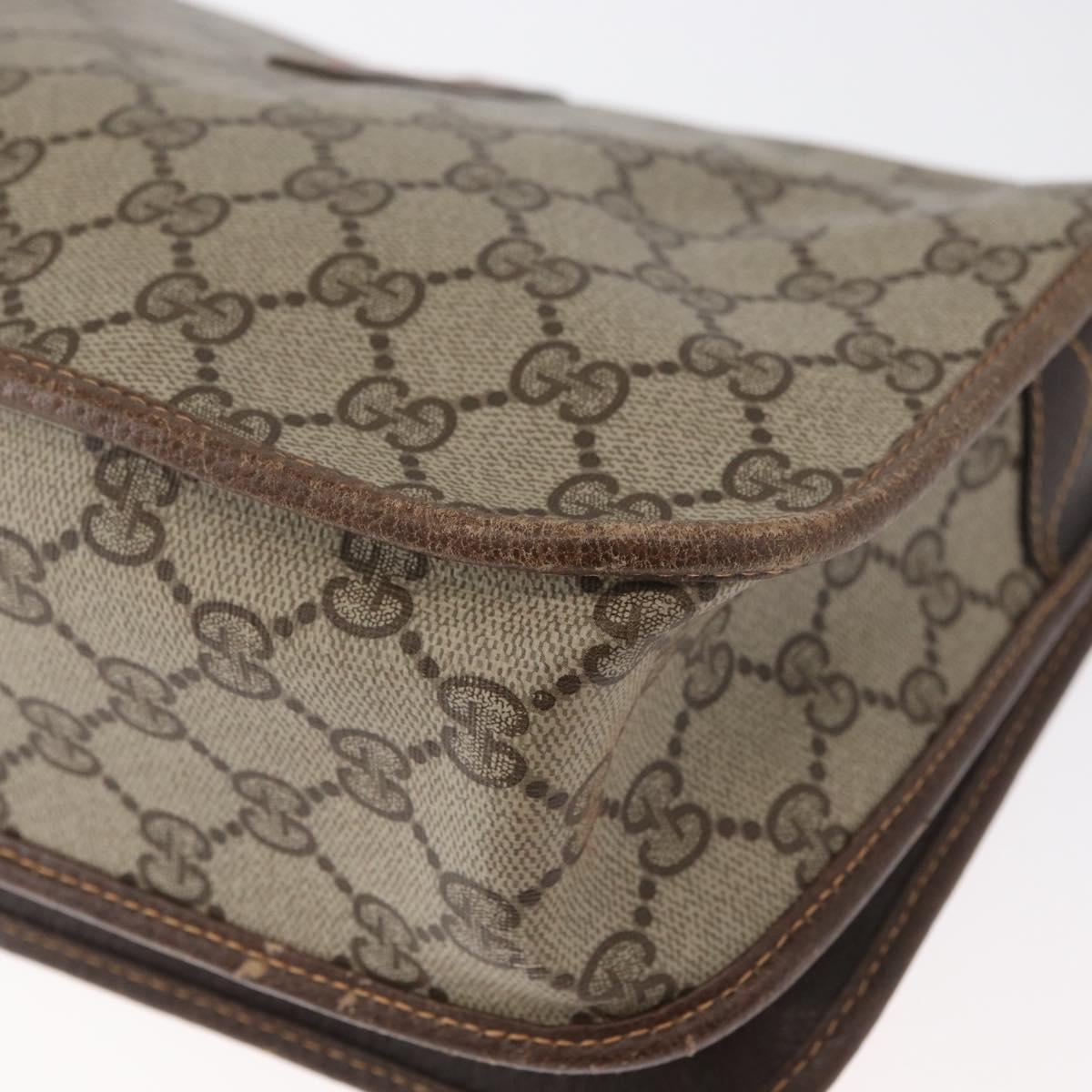 GUCCI GG Supreme Web Sherry Line Bag PVC Beige Gold 001 104 0551 Auth 178811