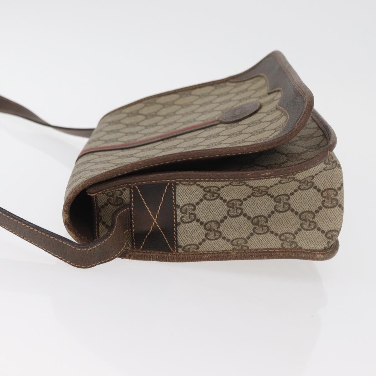 GUCCI GG Supreme Web Sherry Line Bag PVC Beige Gold 001 104 0551 Auth 178811