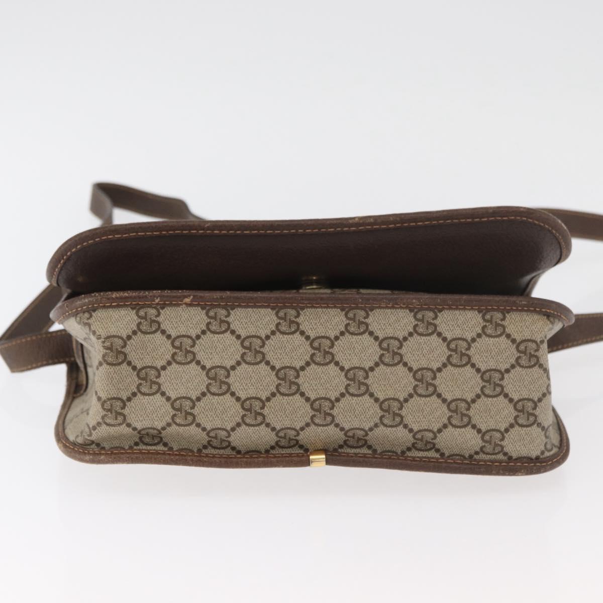 GUCCI GG Supreme Web Sherry Line Bag PVC Beige Gold 001 104 0551 Auth 178811