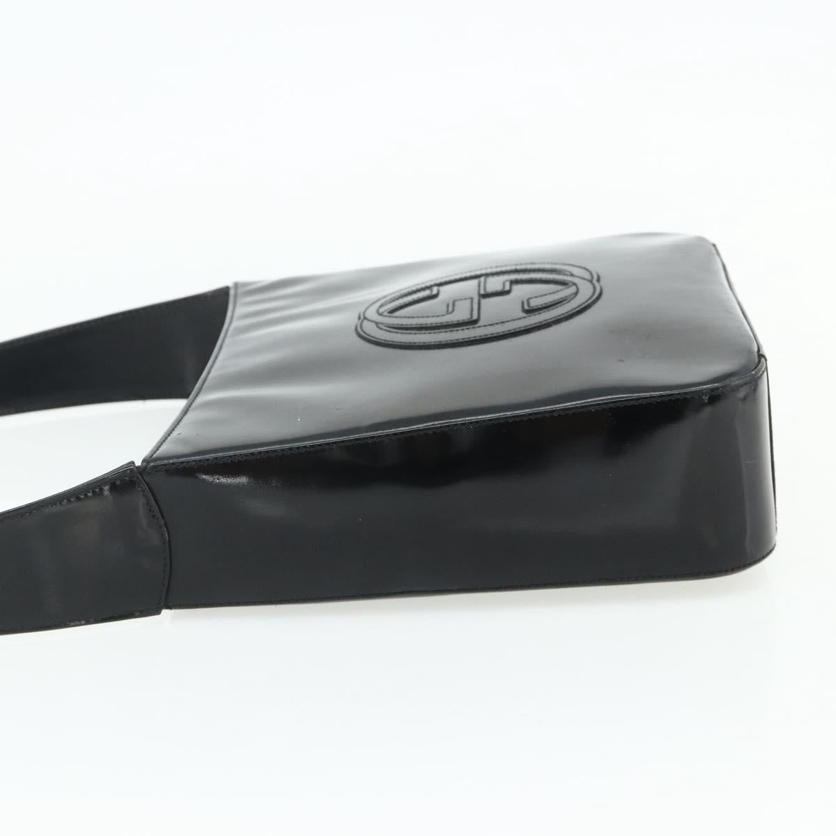 GUCCI Soho Shoulder Bag Patent Leather Black Silver 000 1013 0506 Auth 178814
