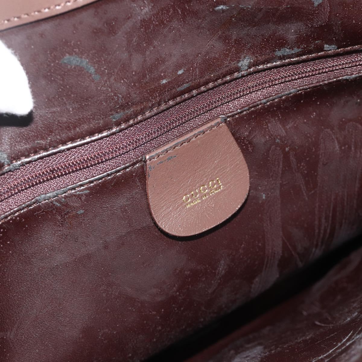 GUCCI Hand Bag Leather Brown Gold 000 1998 0570 Auth 178815