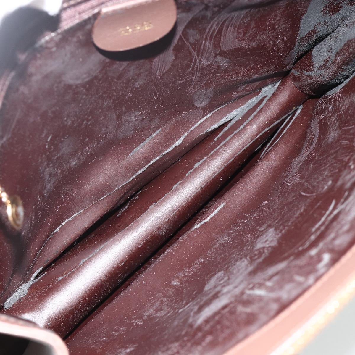 GUCCI Hand Bag Leather Brown Gold 000 1998 0570 Auth 178815