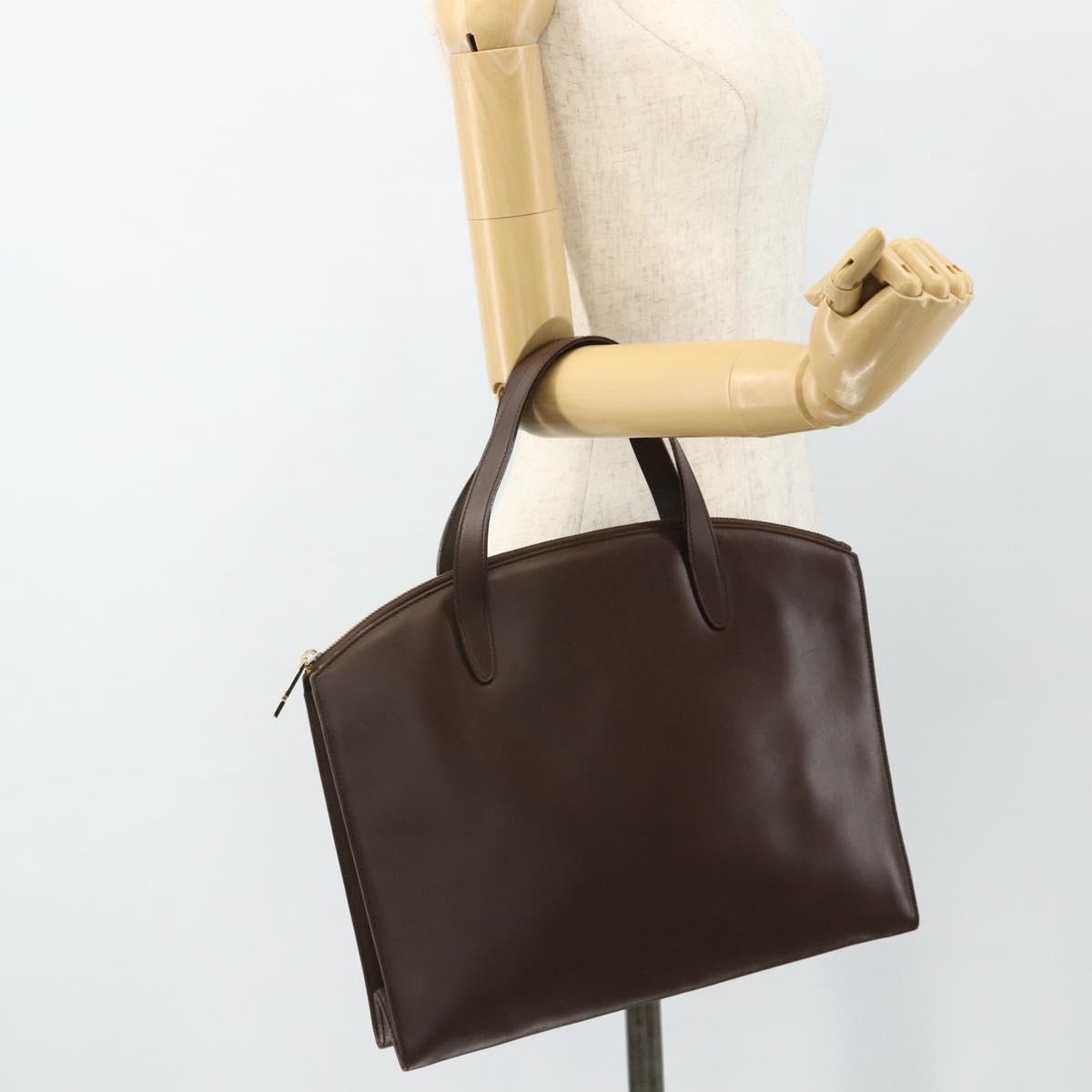 GUCCI Hand Bag Leather Brown Gold 000 1998 0570 Auth 178815