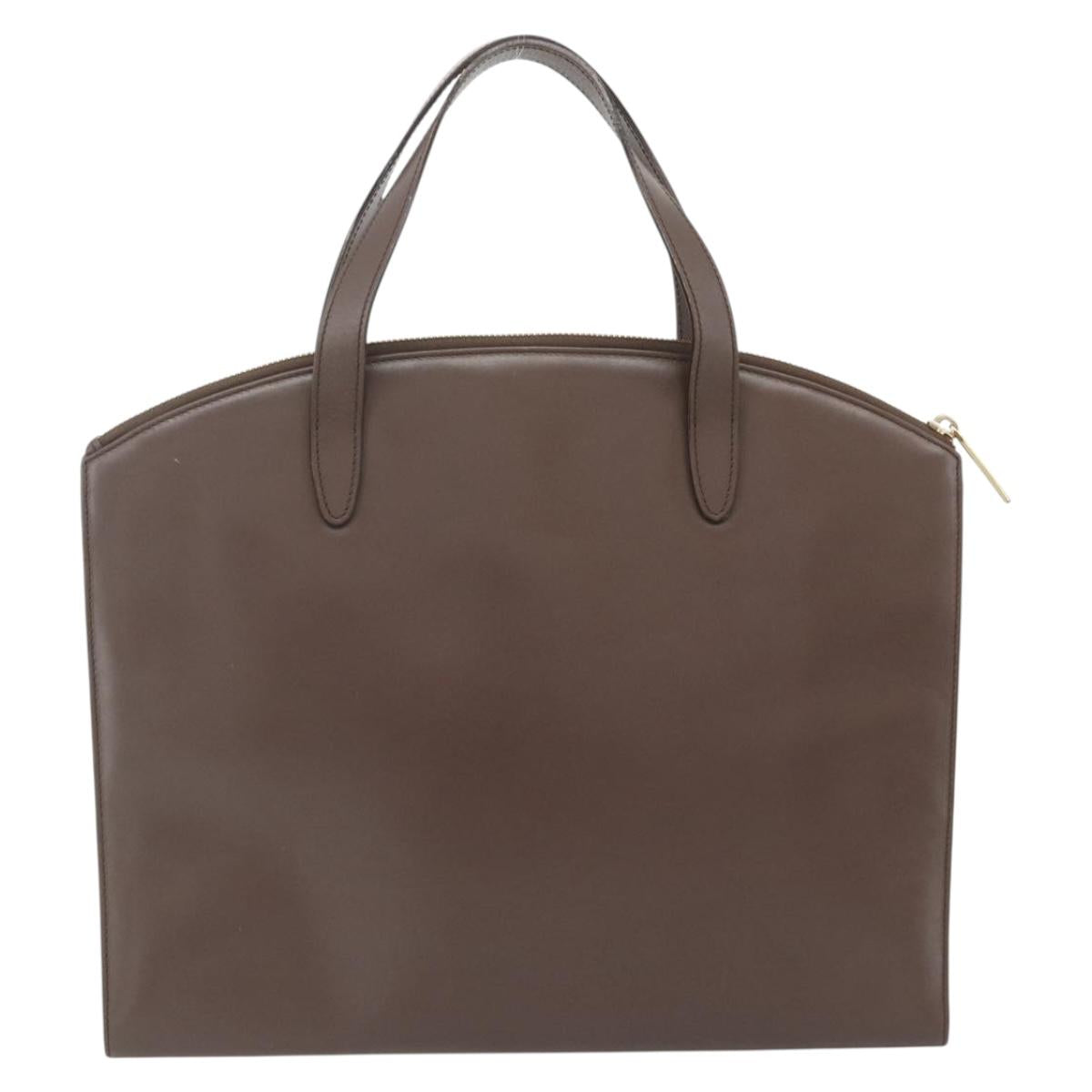 GUCCI Hand Bag Leather Brown Gold 000 1998 0570 Auth 178815