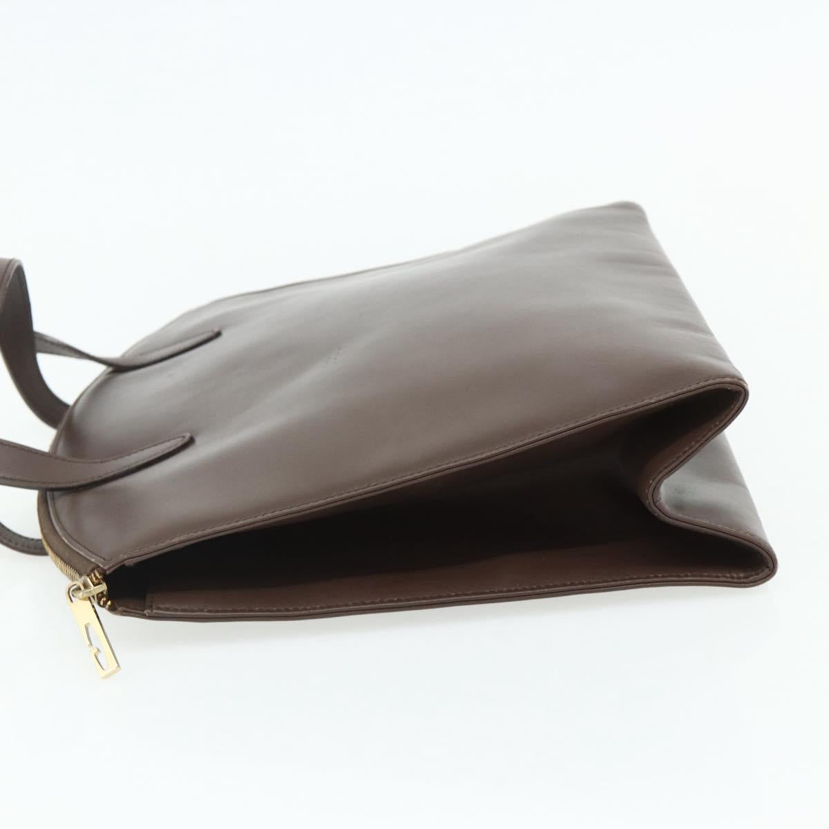 GUCCI Hand Bag Leather Brown Gold 000 1998 0570 Auth 178815