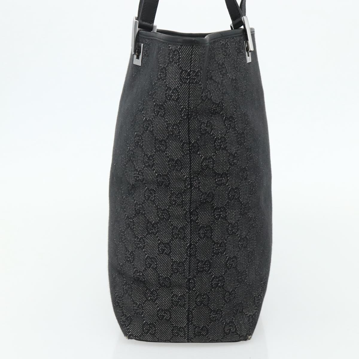 GUCCI GG Canvas Tote Bag Black Silver 31243 Auth 178818