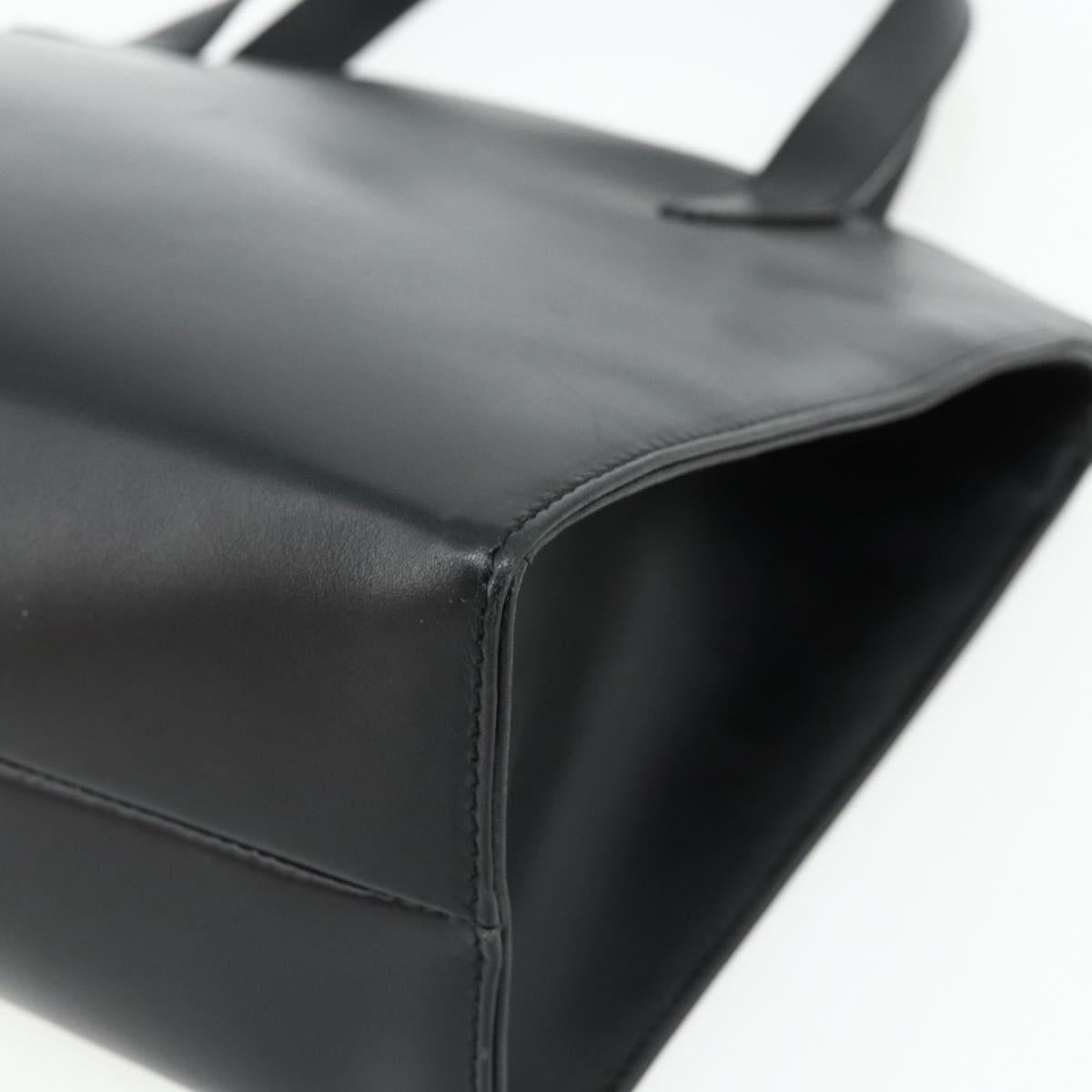 GUCCI Hand Bag Leather Black Gold 000 2058 0569 0 Auth 178820