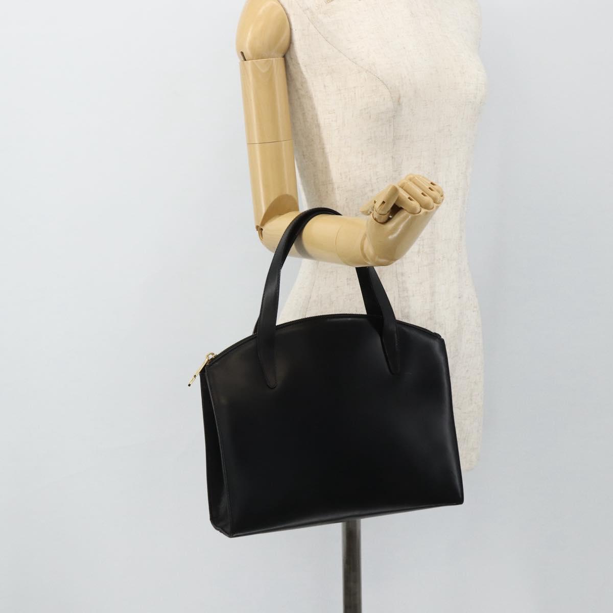 GUCCI Hand Bag Leather Black Gold 000 2058 0569 0 Auth 178820