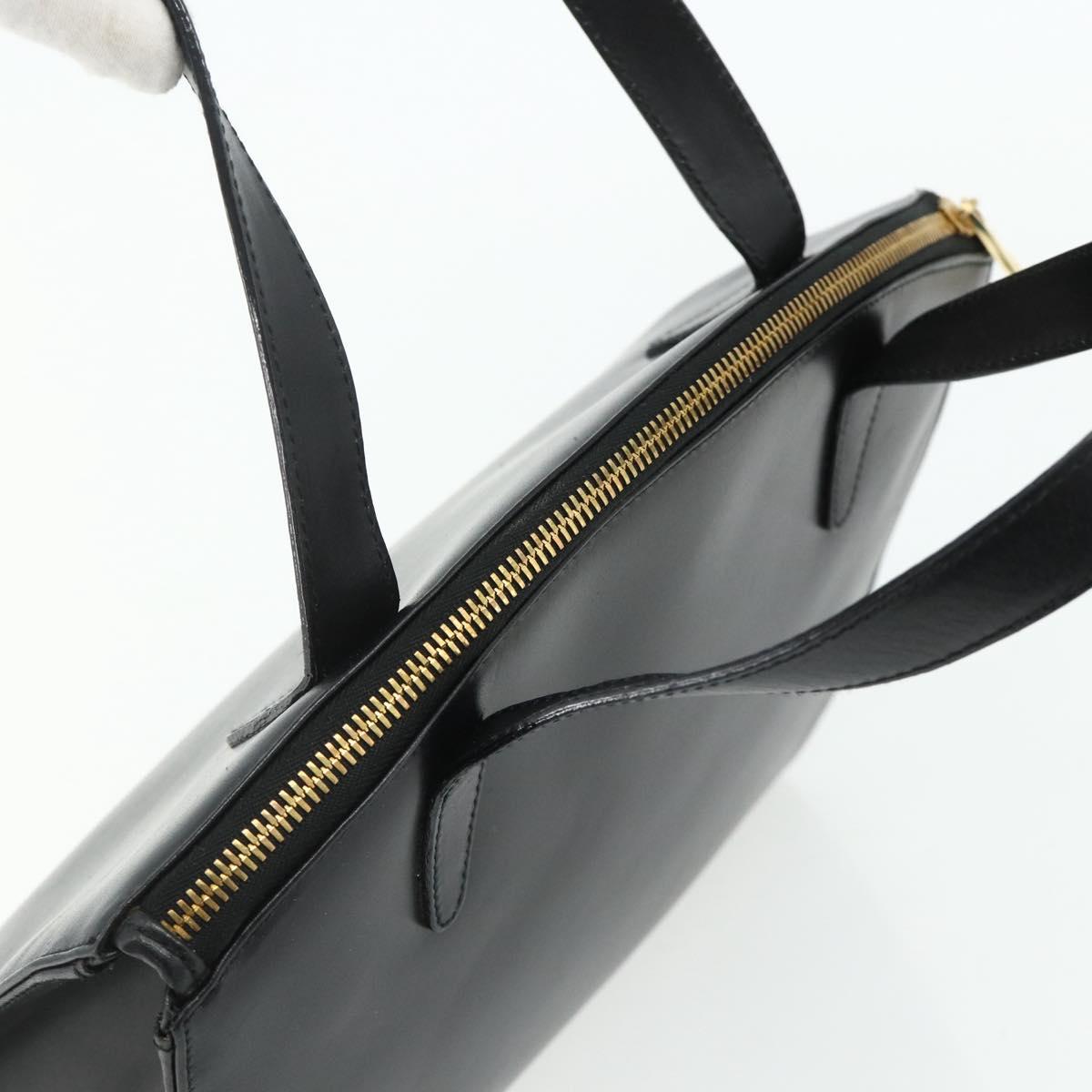 GUCCI Hand Bag Leather Black Gold 000 2058 0569 0 Auth 178820