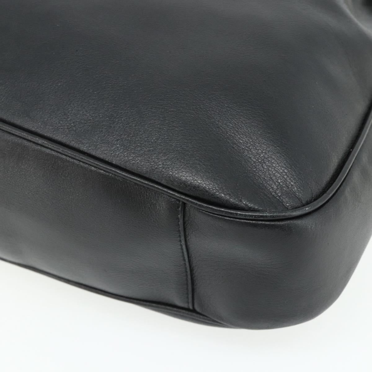 GUCCI Bamboo Shoulder Bag Leather 2way Black Gold 001 1577 Auth 178821