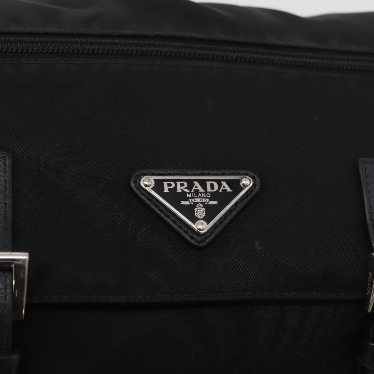 PRADA Shoulder Bag Nylon Black Silver Auth 178822A