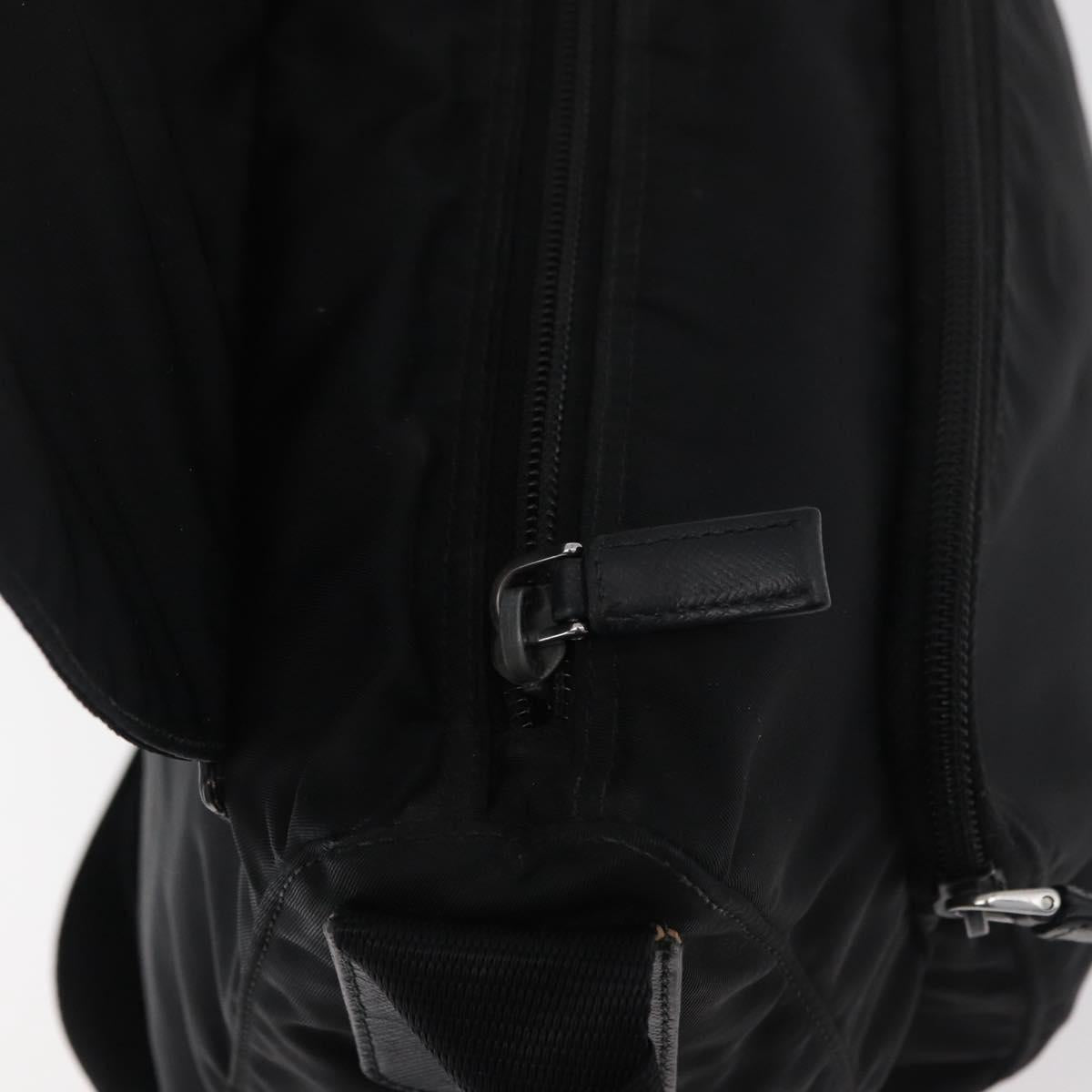 PRADA Shoulder Bag Nylon Black Silver Auth 178822A