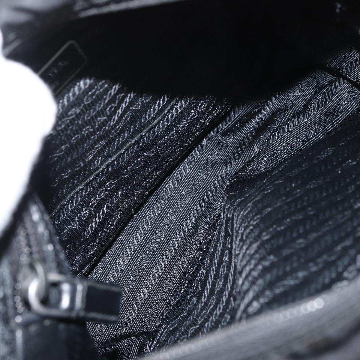 PRADA Shoulder Bag Nylon Black Silver Auth 178822A