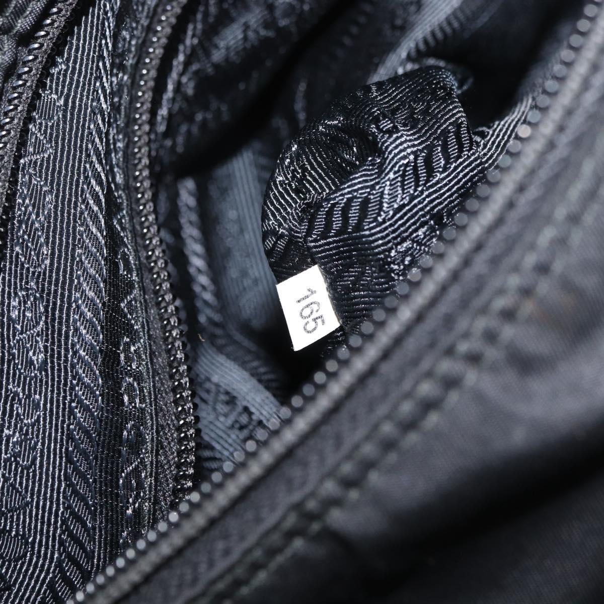 PRADA Shoulder Bag Nylon Black Silver Auth 178822A