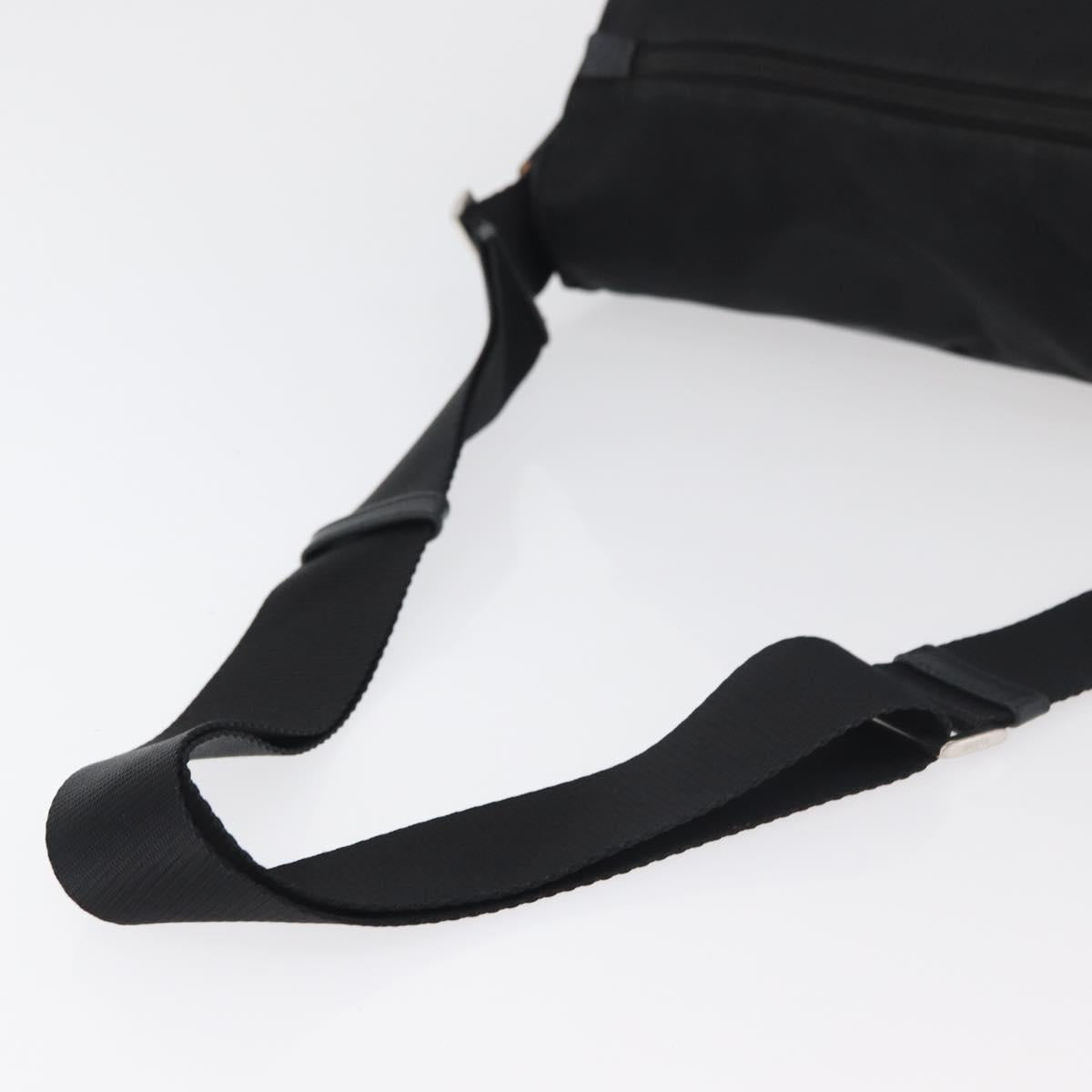 PRADA Shoulder Bag Nylon Black Silver Auth 178822A