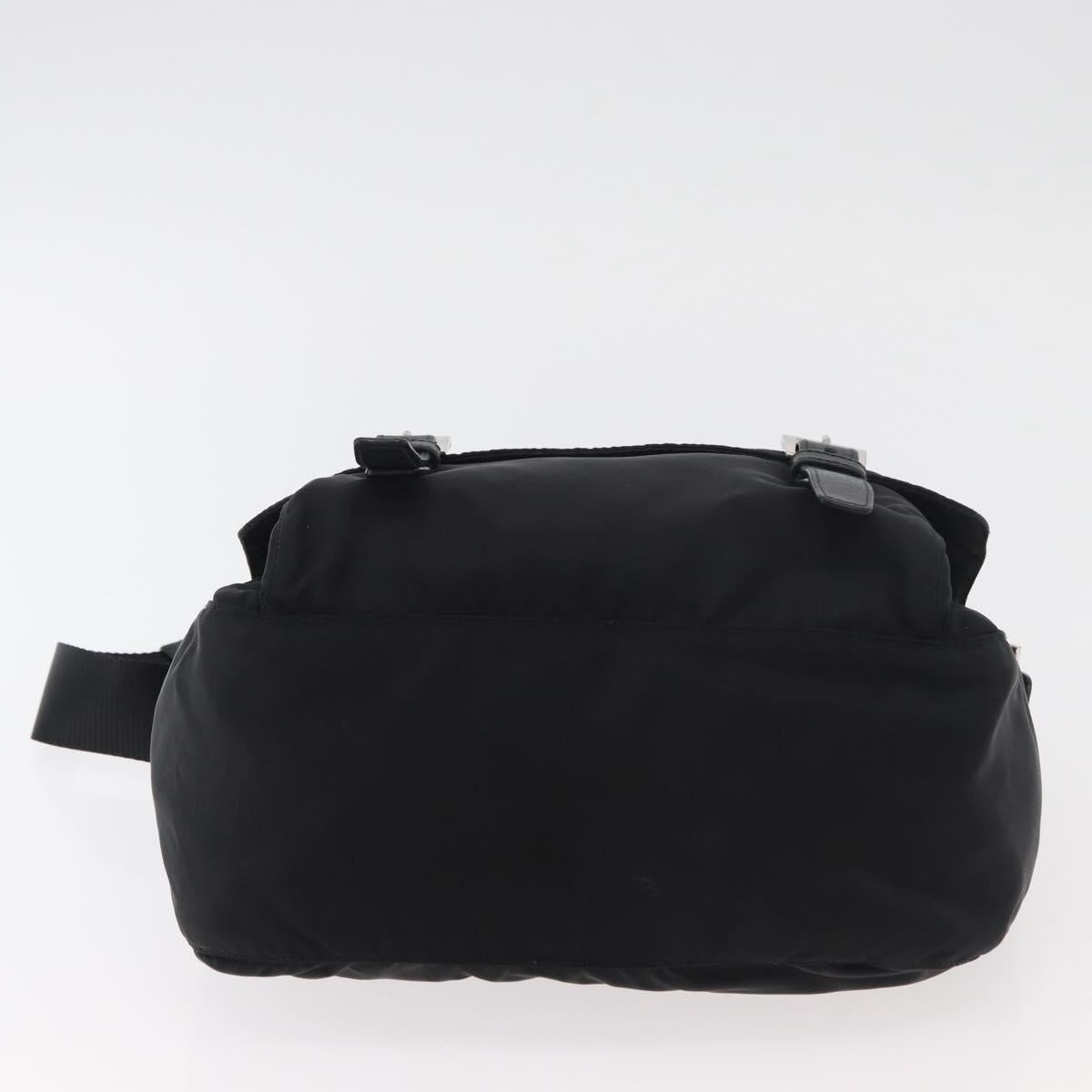 PRADA Shoulder Bag Nylon Black Silver Auth 178822A