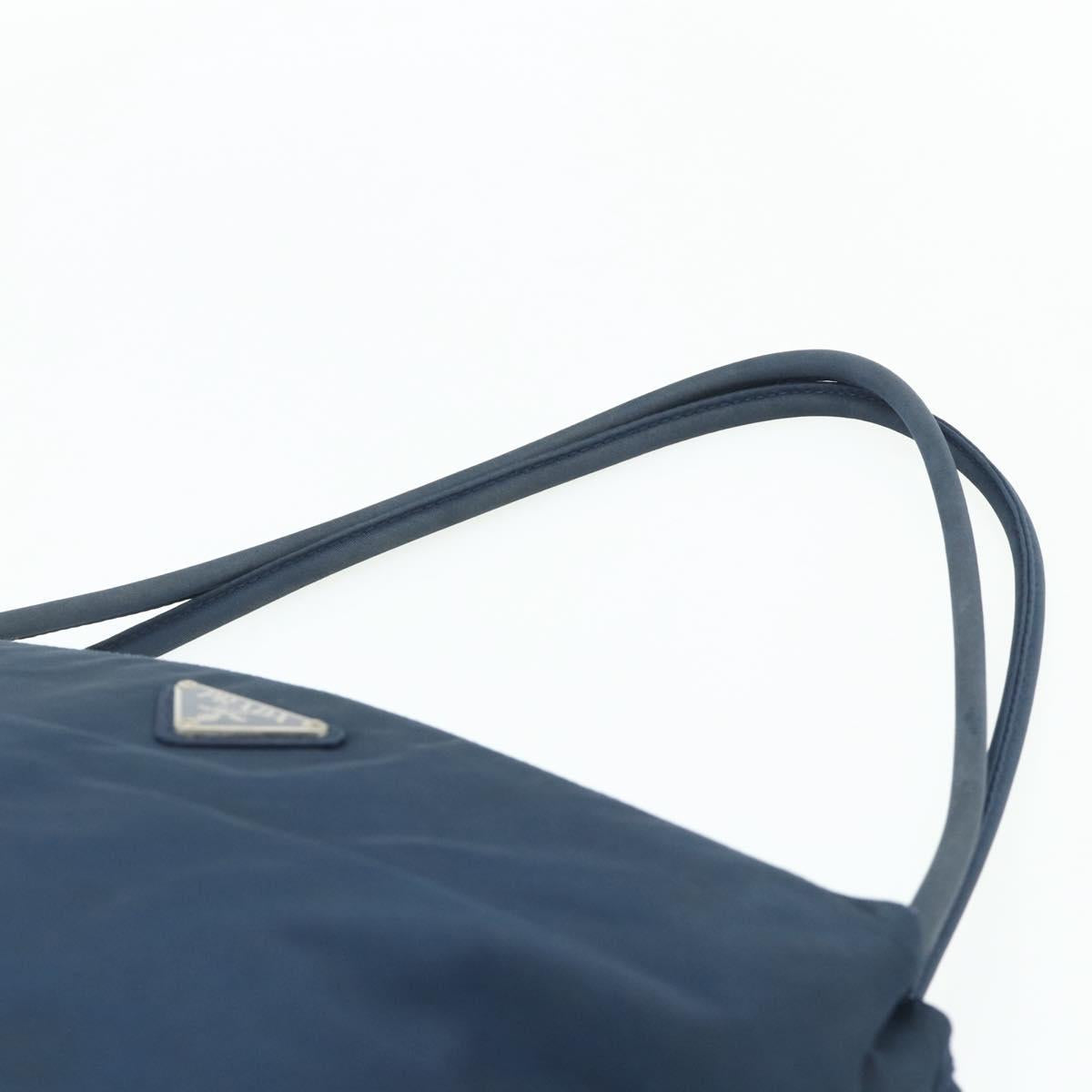 PRADA Tote Bag Nylon Navy Silver Auth 178825